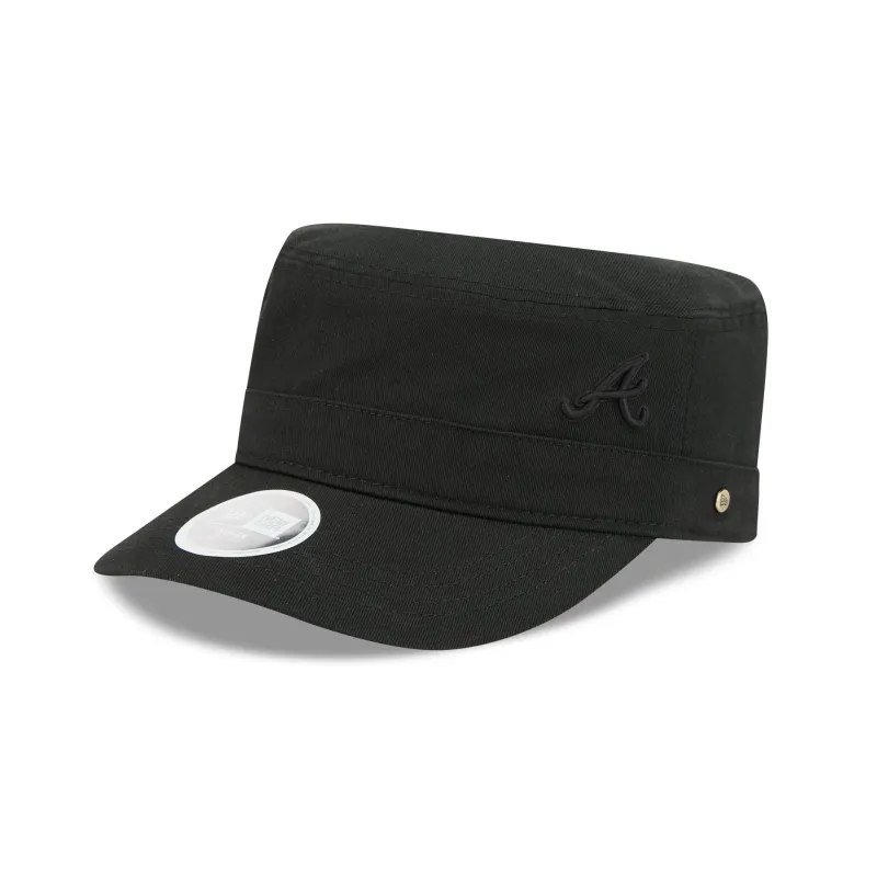 Atlanta Braves Women's Cadet Black Military Adjustable Hat made by New Era