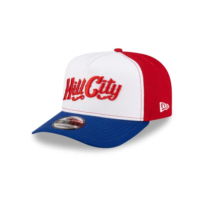 Hill City Howlers White Scarlet 9FORTY A-Frame Snapback Hat made by New Era