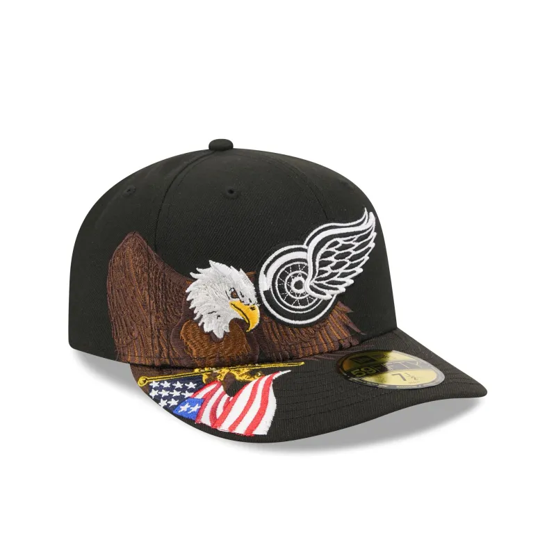 Detroit Red Wings Liberty Eagle 59FIFTY Fitted Hat made by New Era