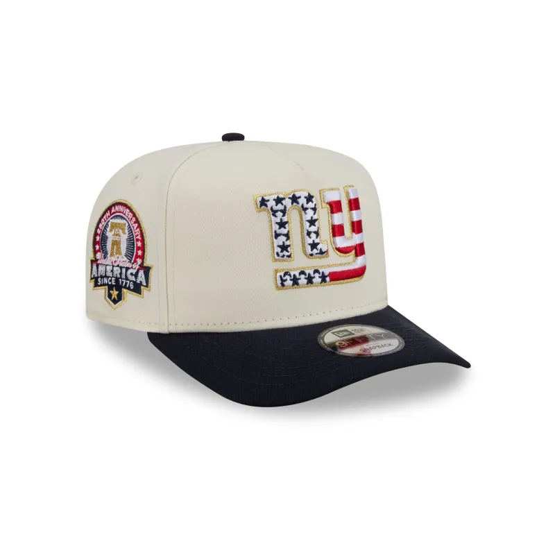 New York Giants Chrome White Stars and Stripes 9FIFTY A-Frame Snapback Hat made by New Era