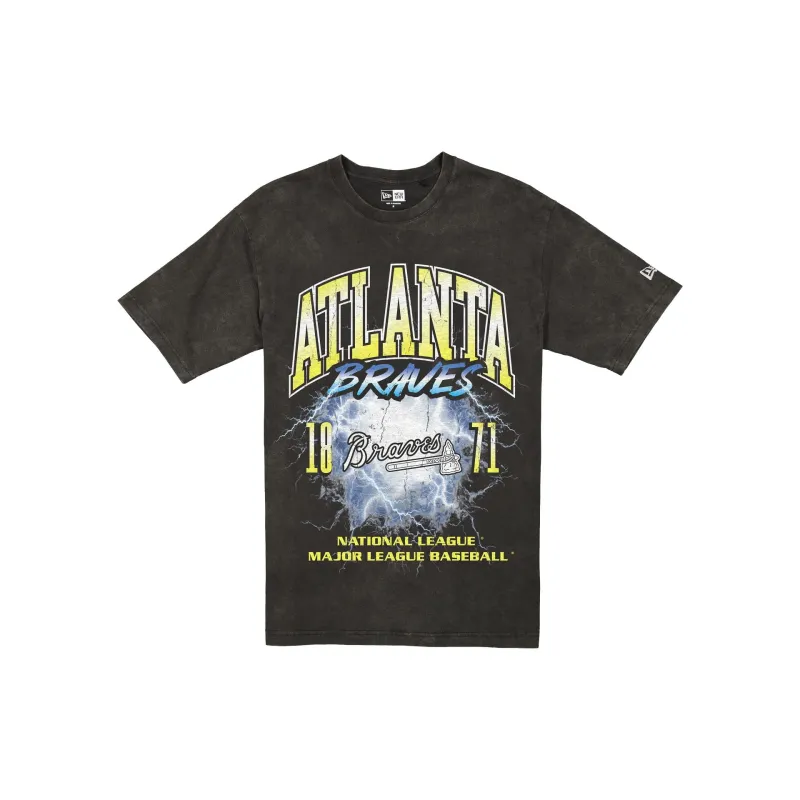 Atlanta Braves Lifestyle Graphics Storm Black T-Shirt made by New Era