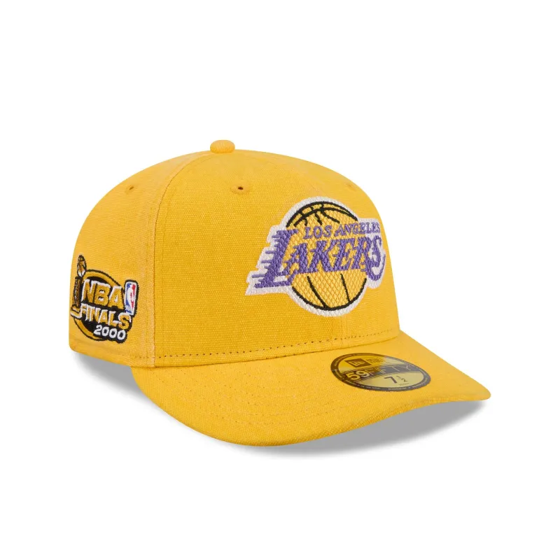 Los Angeles Lakers Hardwood Classics Diamond Stitch Yellow 59FIFTY Fitted Hat made by New Era