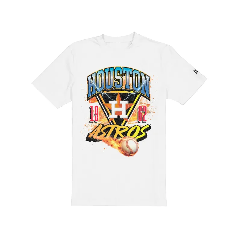 Houston Astros Lifestyle Graphics Fireball White T-Shirt made by New Era