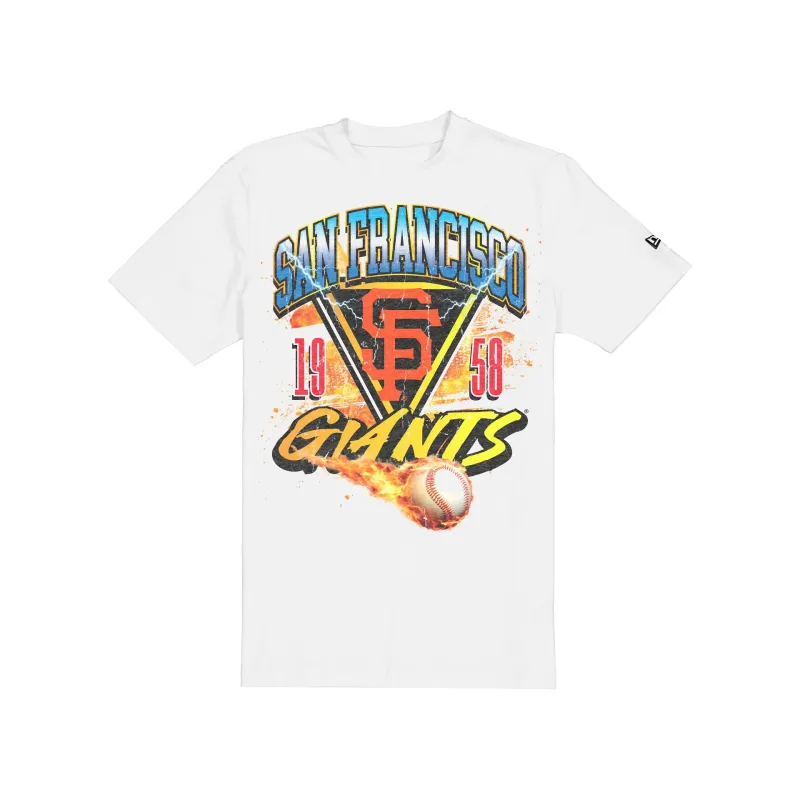 San Francisco Giants Lifestyle Graphics Fireball White T-Shirt made by New Era