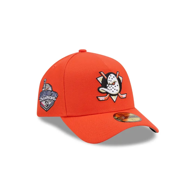 Anaheim Ducks Team Side 59FIFTY A-Frame Fitted Hat made by New Era