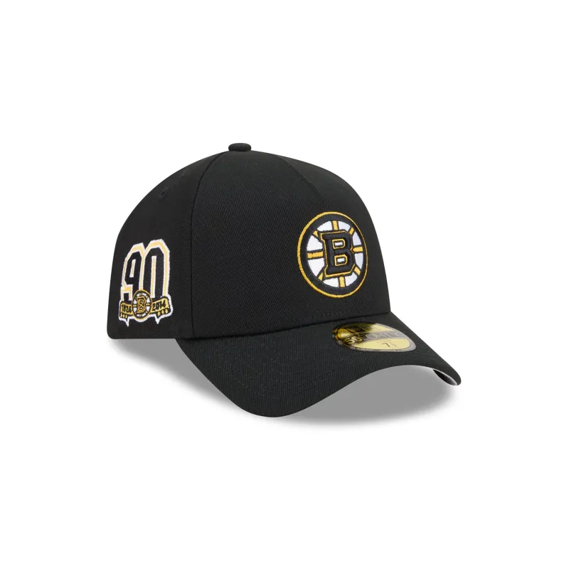 Boston Bruins Team Side 59FIFTY A-Frame Fitted Hat made by New Era