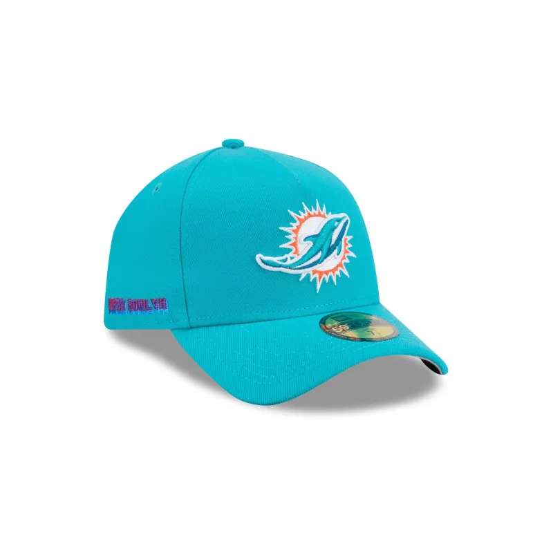Miami Dolphins Team Side 59FIFTY A-Frame Fitted Hat made by New Era