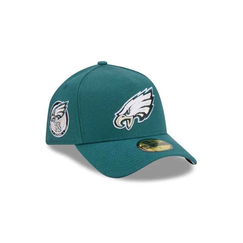 Philadelphia Eagles Team Side 59FIFTY A-Frame Fitted Hat made by New Era
