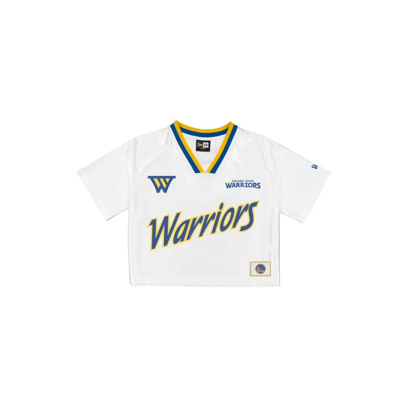 Golden State Warriors Sport Classics Women's Cropped White T-Shirt made by New Era