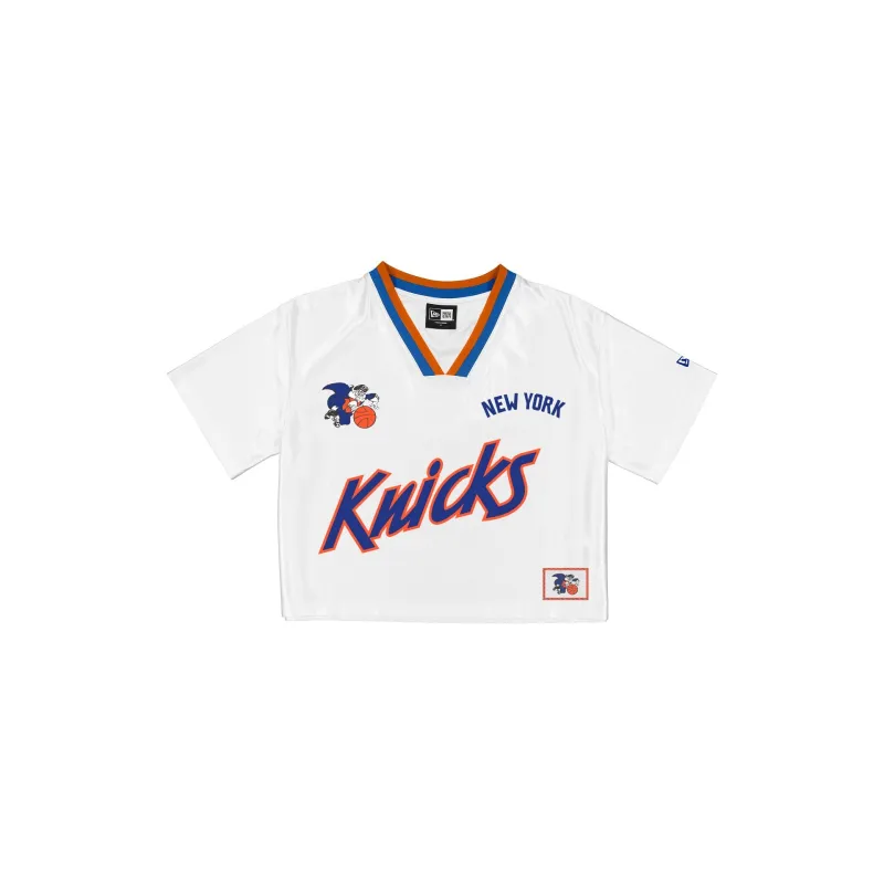 New York Knicks Sport Classics Women's Cropped White T-Shirt made by New Era