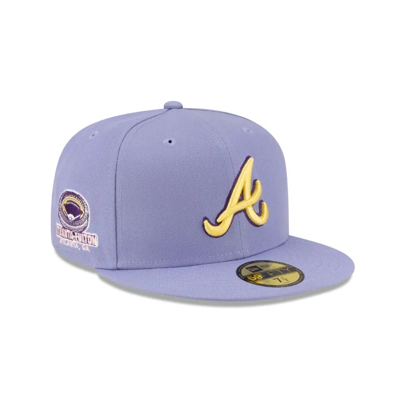 Atlanta Braves Lavender Spring 59FIFTY Fitted Hat made by New Era