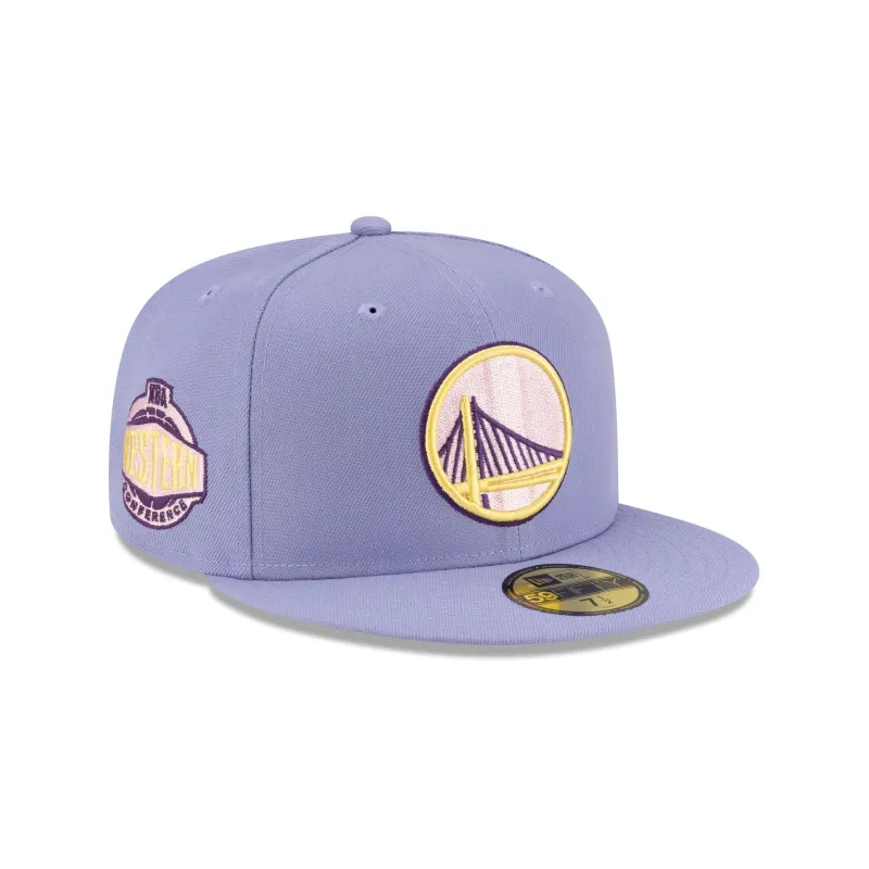 Golden State Warriors Lavender Pack 59FIFTY Fitted Hat made by New Era