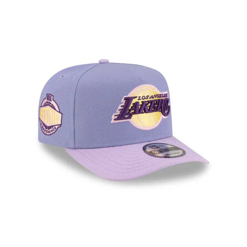 Los Angeles Lakers Lavender 9FIFTY A-Frame Snapback Hat made by New Era