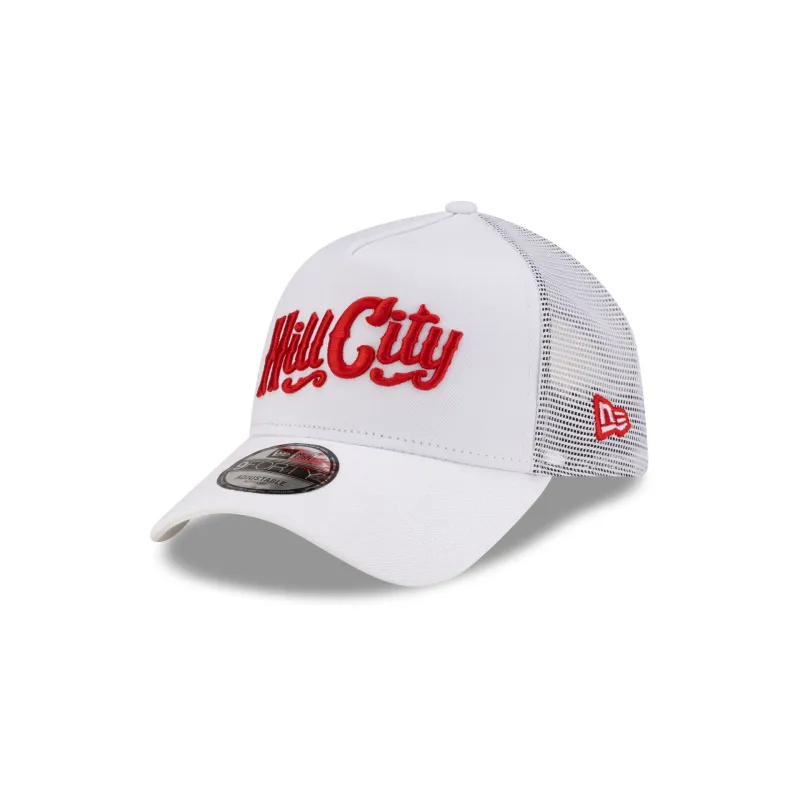 Hill City Howlers Optic White 9FORTY A-Frame Trucker Hat made by New Era