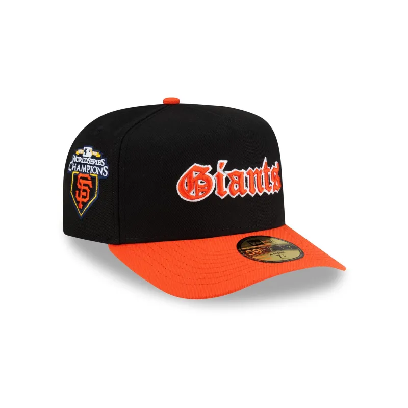 Just Caps Gothic Script San Francisco Giants 59FIFTY A-Frame Fitted Hat made by New Era