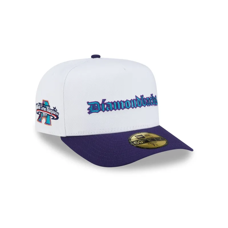 Just Caps Gothic Script Arizona Diamondbacks 59FIFTY A-Frame Fitted Hat made by New Era