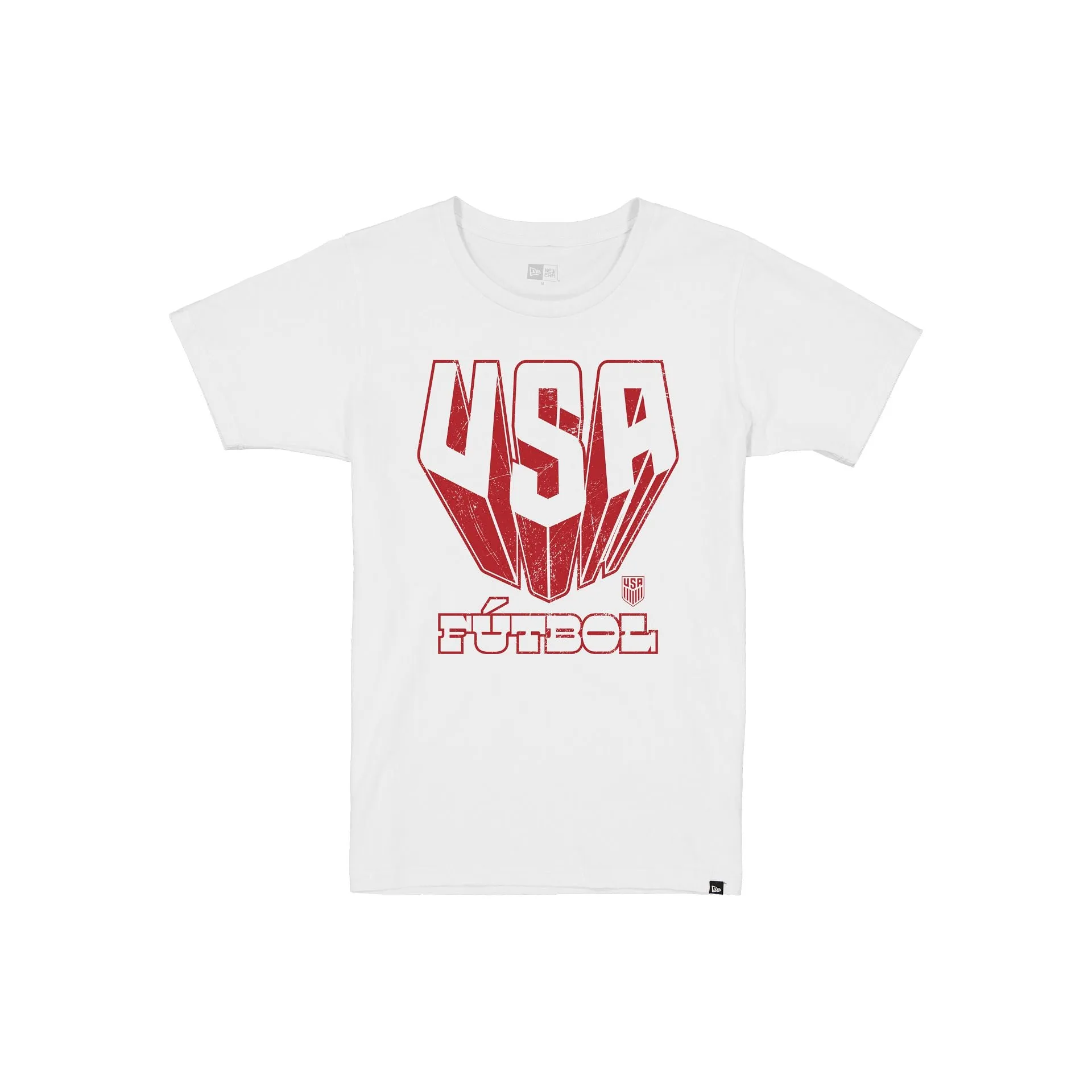 U.S. Soccer Men's National Team Fútbol Women's White T-Shirt sold by New Era