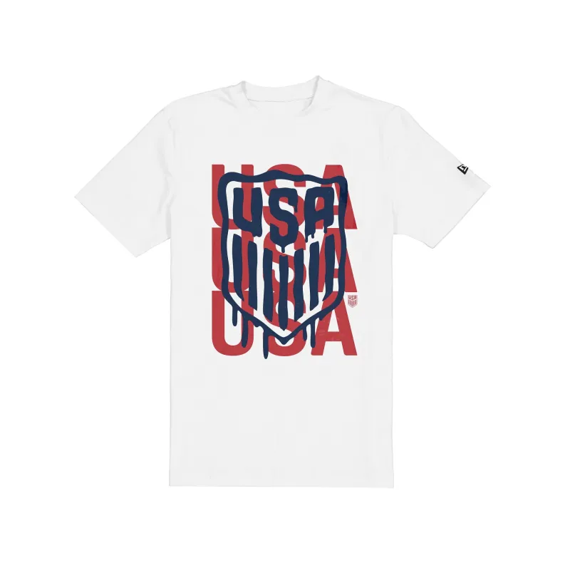 U.S. Soccer Men's National Team Drip White T-Shirt made by New Era