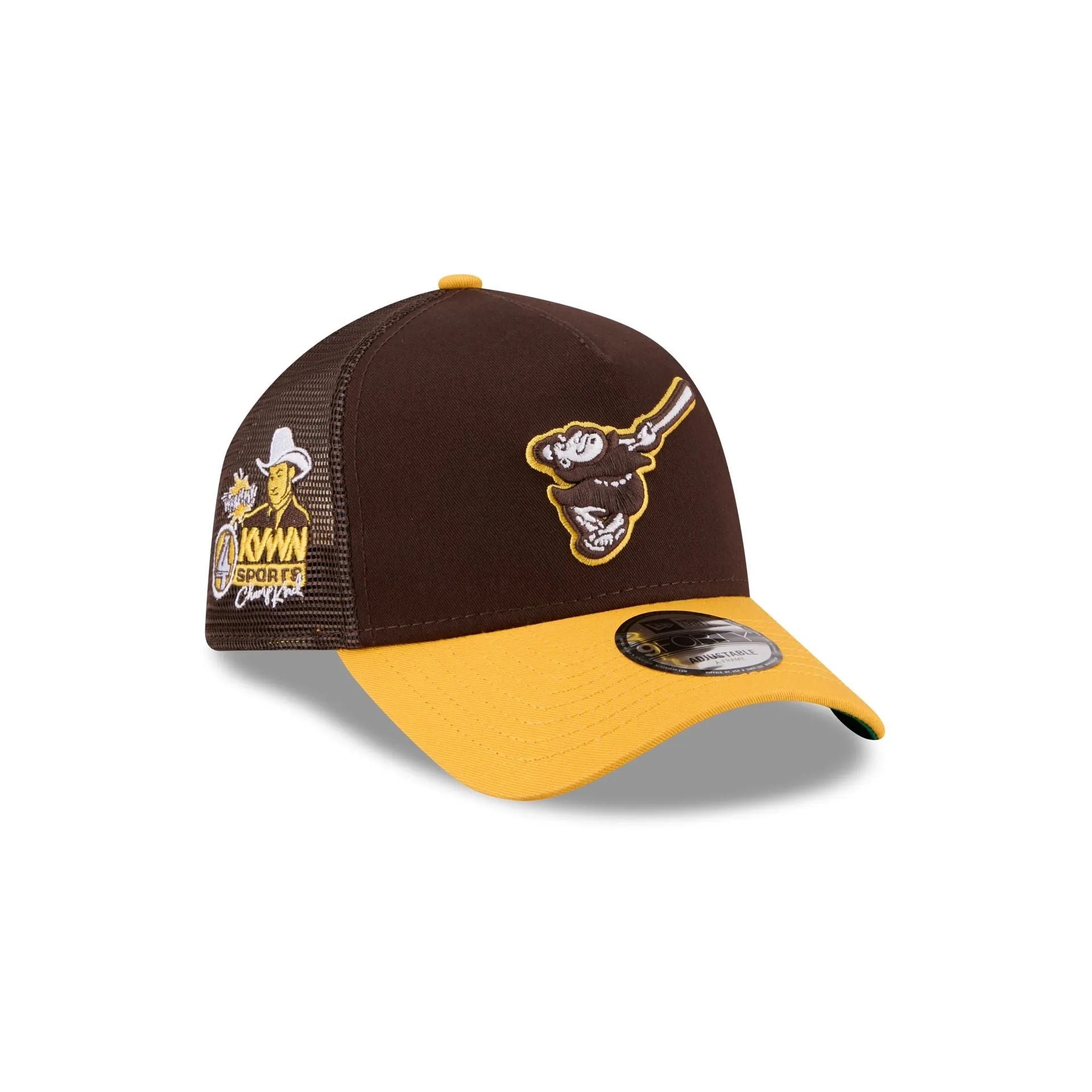 San Diego Padres Anchorman 9FORTY A-Frame Trucker Hat sold by New Era