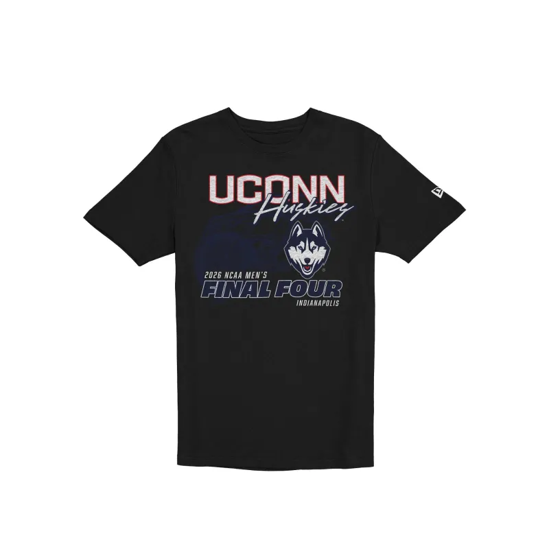 Connecticut Huskies 2026 NCAA Men's Final Four Black T-Shirt made by New Era