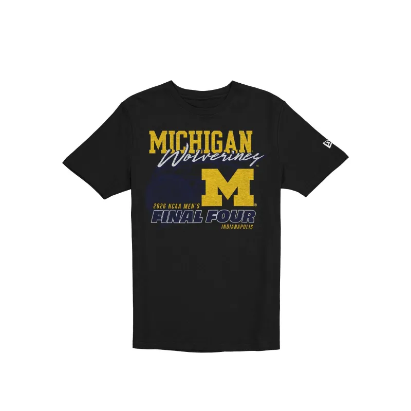 Michigan Wolverines 2026 NCAA Men's Final Four Black T-Shirt made by New Era