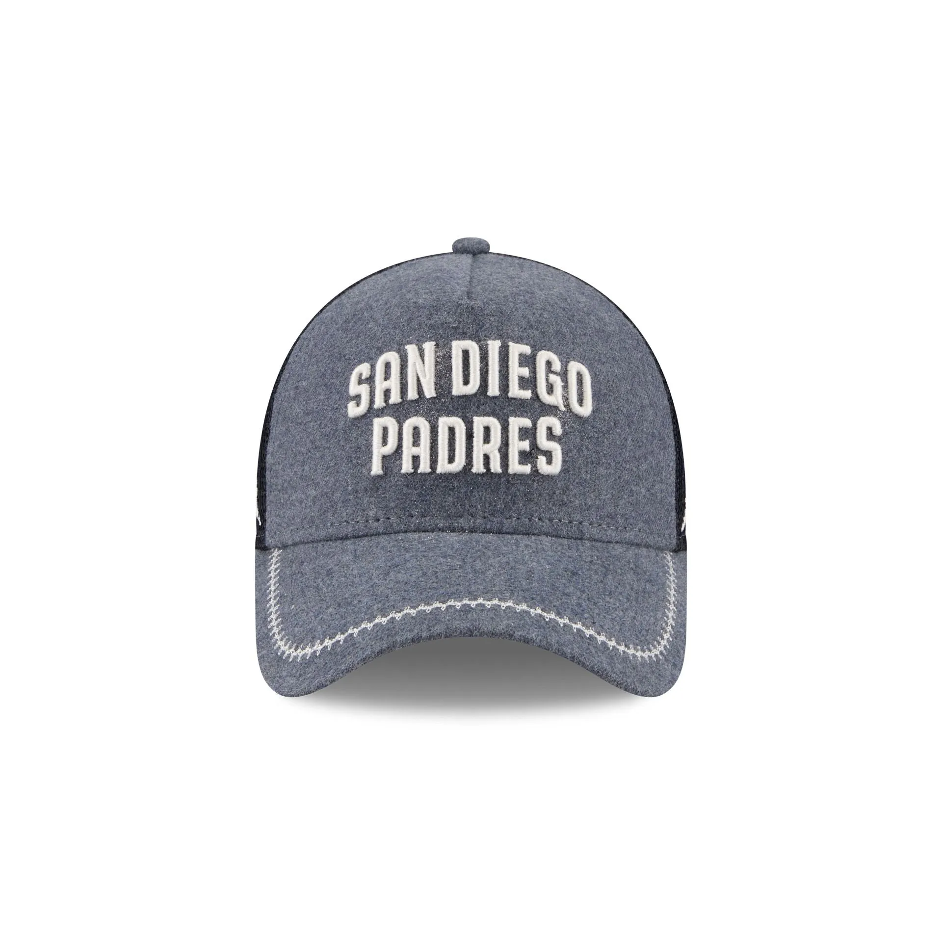 San Diego Padres Navy Brushed Chambray 9FORTY A-Frame Trucker Hat sold by New Era product image thumbnail 2