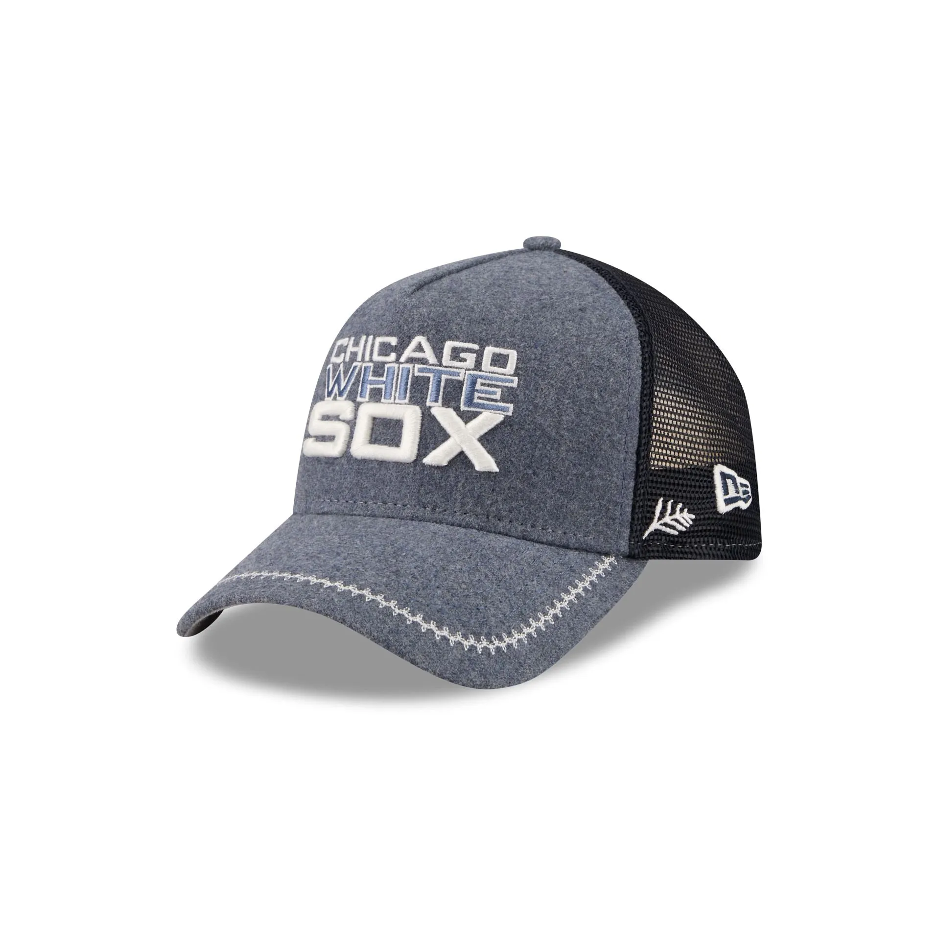 Chicago White Sox Navy Brushed Chambray 9FORTY A-Frame Trucker Hat sold by New Era