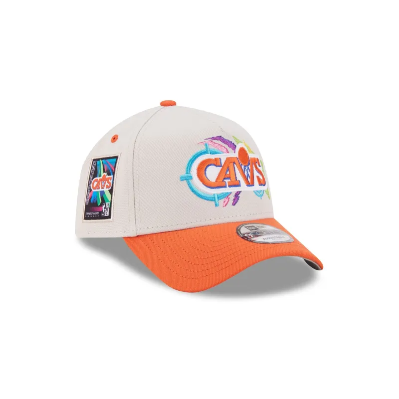 Cleveland Cavaliers Hardwood Classics Retro Stone 9FORTY A-Frame Snapback Hat made by New Era