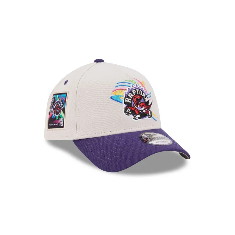 Toronto Raptors Hardwood Classics Retro Stone 9FORTY A-Frame Snapback Hat made by New Era