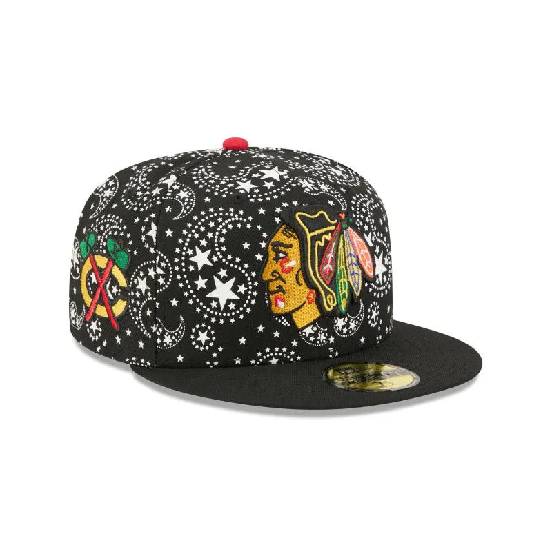 Chicago Blackhawks Star Studded 59FIFTY Fitted Hat made by New Era