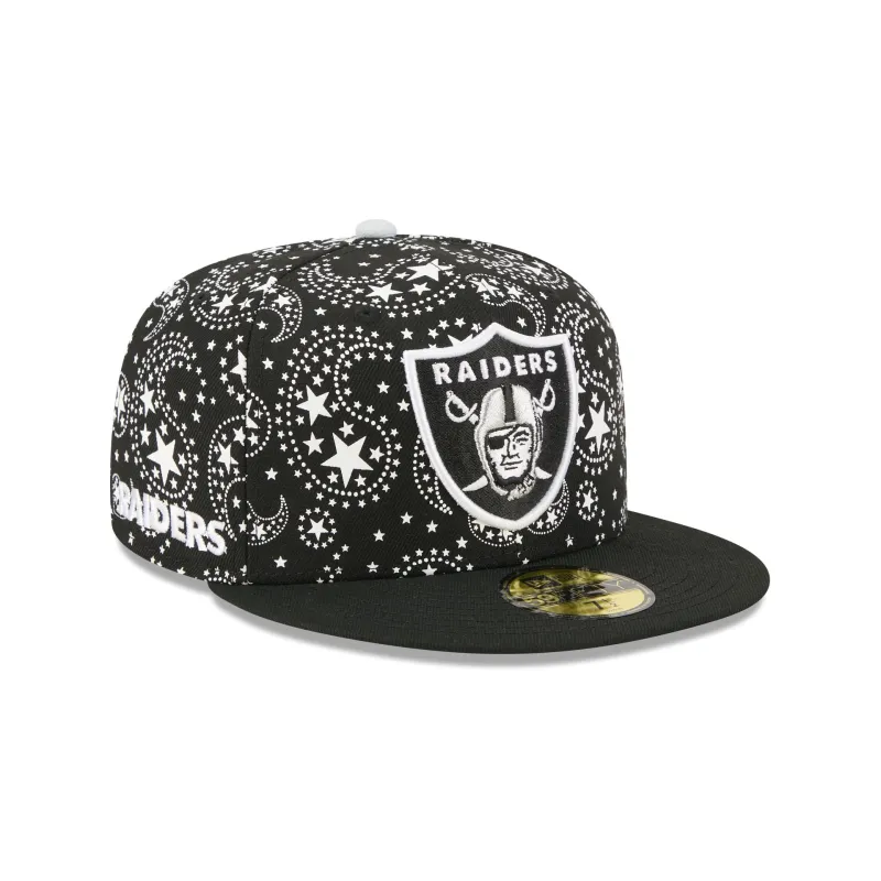 Las Vegas Raiders Star Studded 59FIFTY Fitted Hat made by New Era