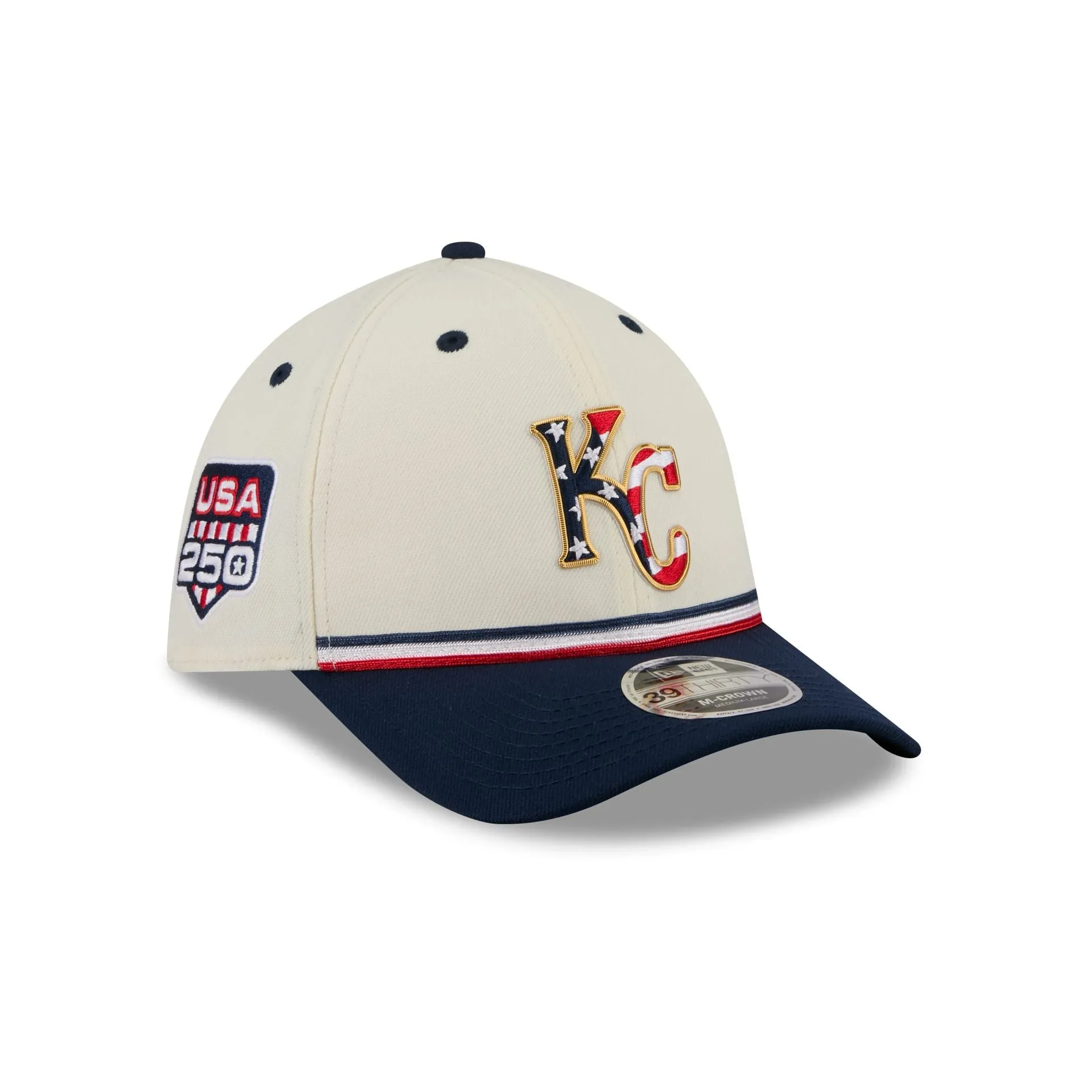 Kansas City Royals Independence Day 2026 39THIRTY M-Crown Stretch Fit Hat sold by New Era