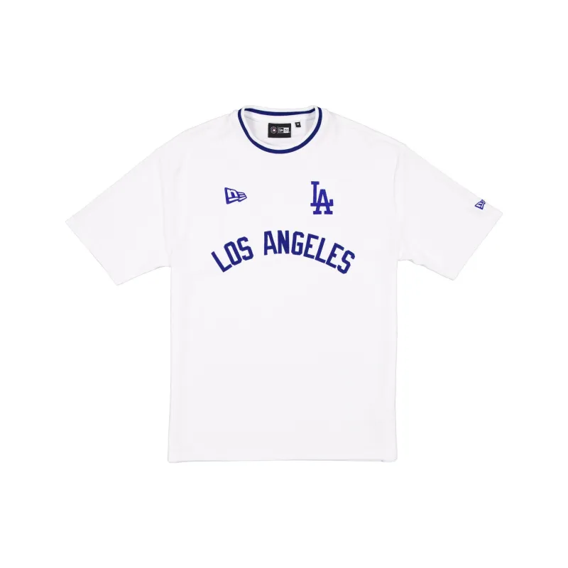Los Angeles Dodgers Premium White Ribbed T-Shirt made by New Era