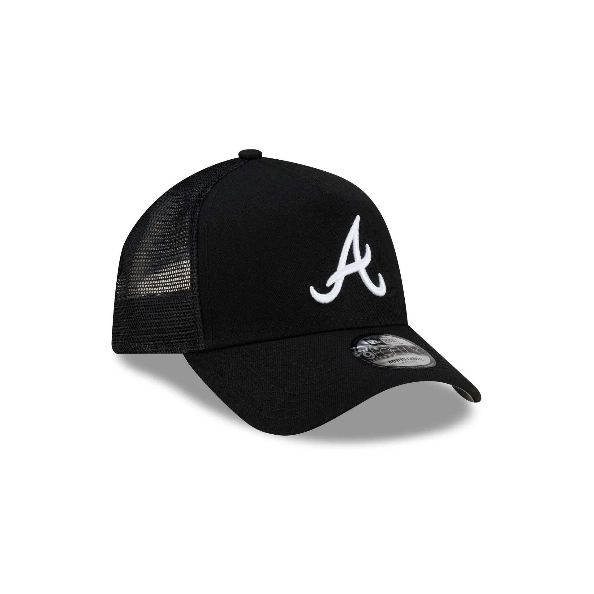 Atlanta Braves Side Script Black 9FORTY A-Frame Trucker Hat sold by New Era product image thumbnail 3
