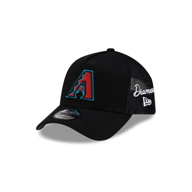 Arizona Diamondbacks Side Script 9FORTY A-Frame Trucker Hat made by New Era