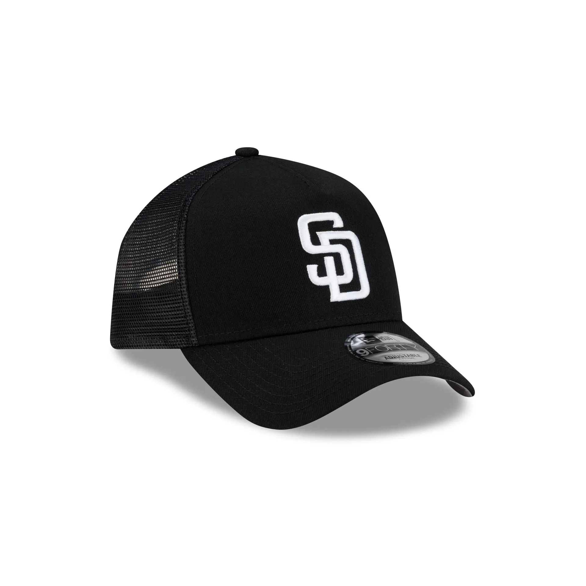 San Diego Padres Side Script Black 9FORTY A-Frame Trucker Hat sold by New Era product image thumbnail 3
