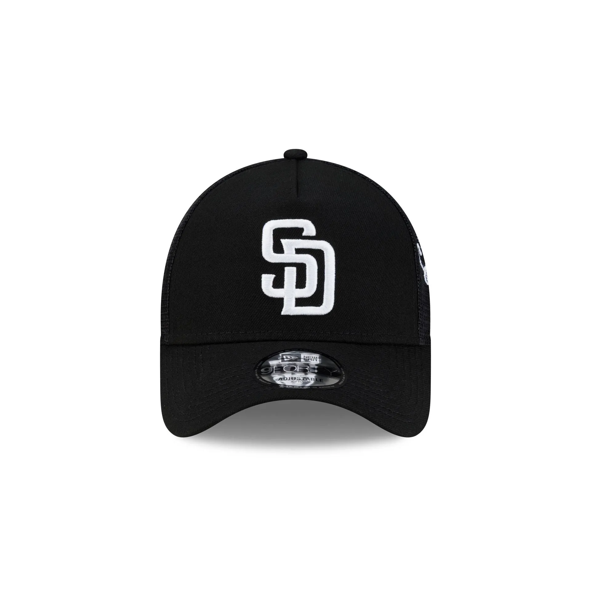 San Diego Padres Side Script Black 9FORTY A-Frame Trucker Hat sold by New Era product image thumbnail 2