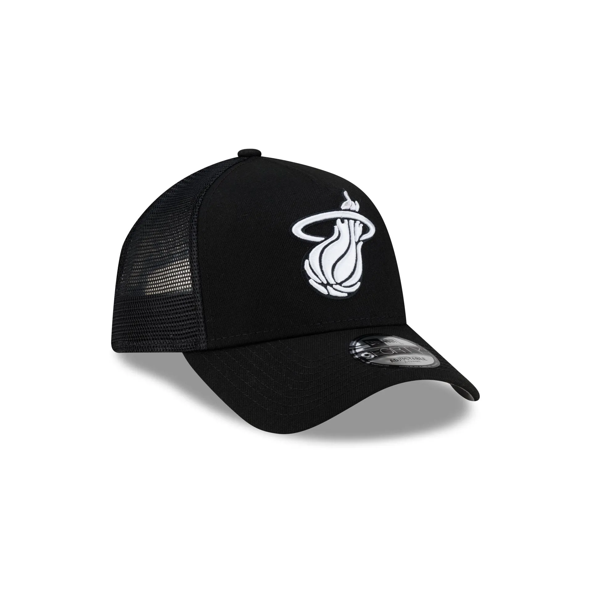 Miami Heat Side Script Black 9FORTY A-Frame Trucker Hat sold by New Era product image thumbnail 3
