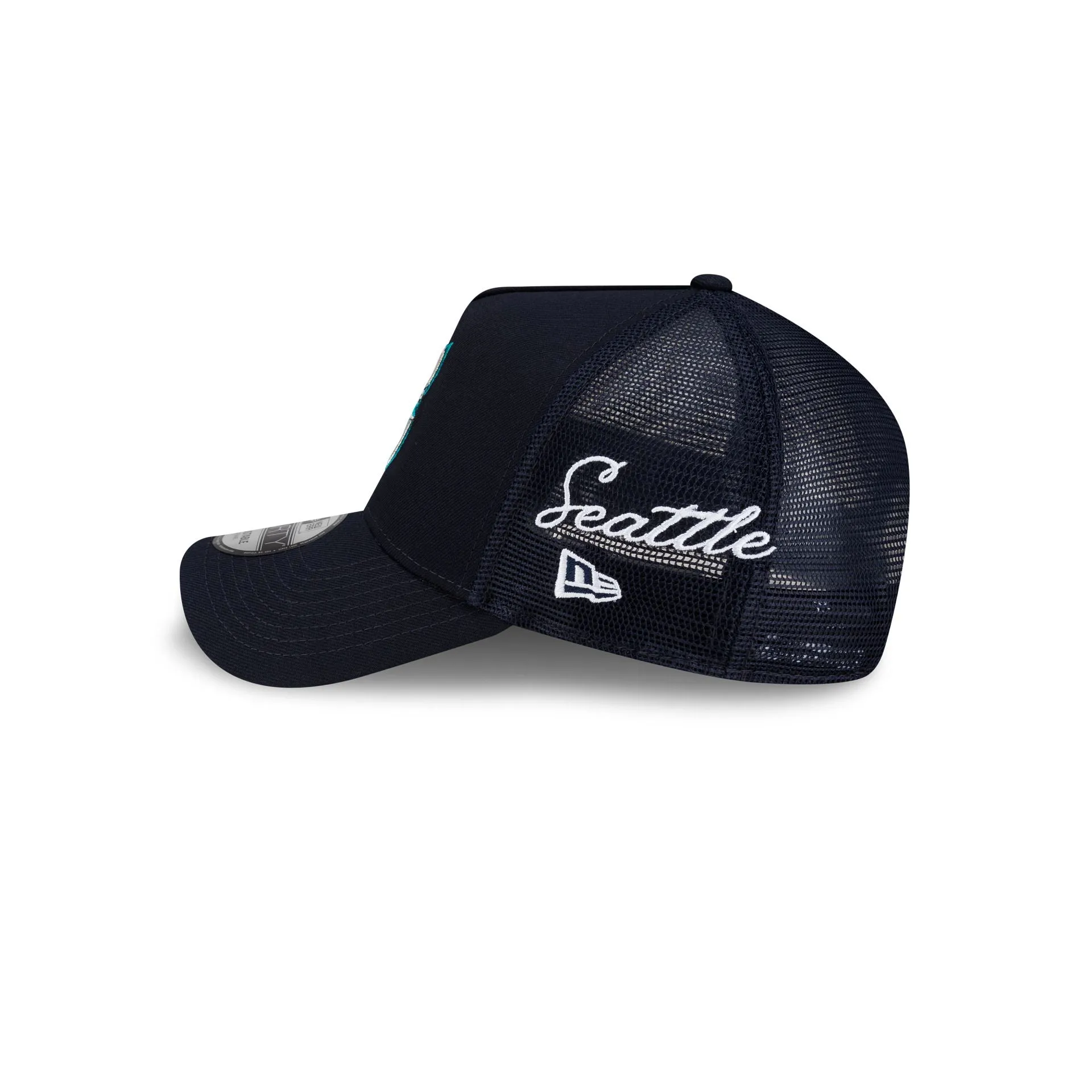 Seattle Mariners Side Script 9FORTY A-Frame Trucker Hat sold by New Era product image thumbnail 4
