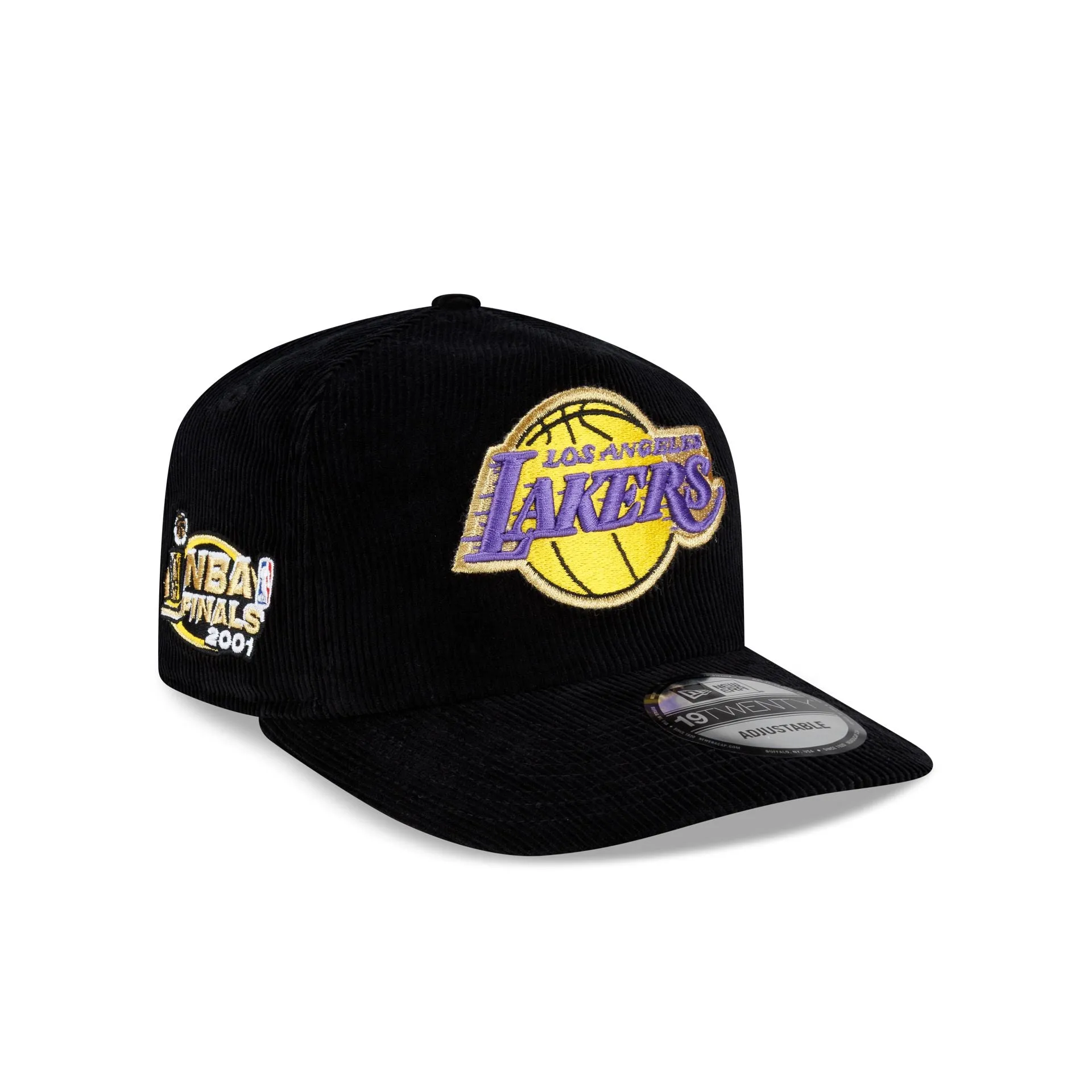 Los Angeles Lakers 2001 Finals Black & Gold Corduroy 19TWENTY Adjustable Hat sold by New Era