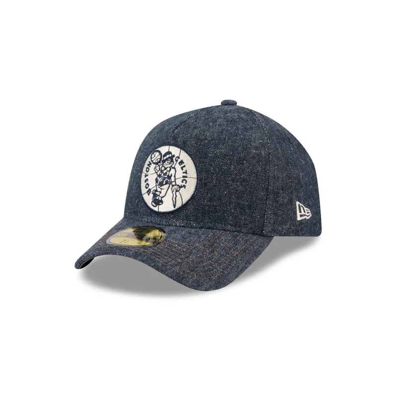 Boston Celtics Denim 59FORTY A-Frame Fitted Hat made by New Era