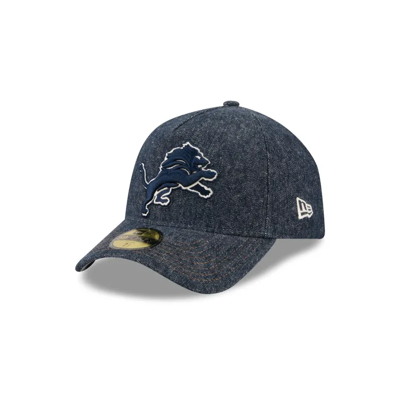 Detroit Lions Denim 59FORTY A-Frame Fitted Hat made by New Era