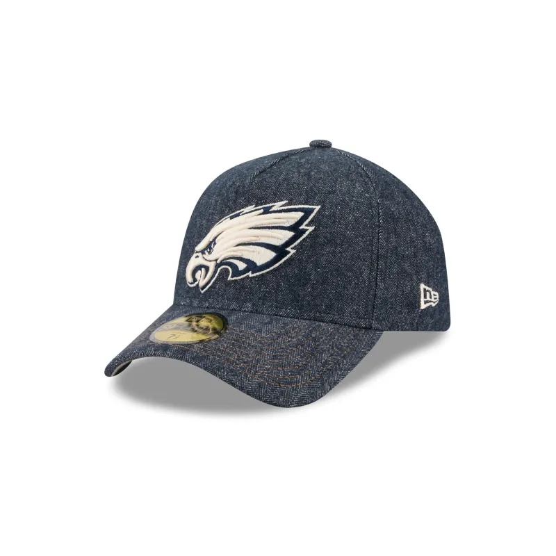 Philadelphia Eagles Denim 59FORTY A-Frame Fitted Hat made by New Era