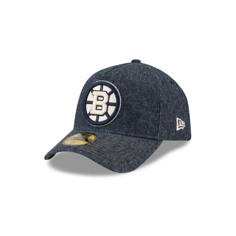 Boston Bruins Denim 59FORTY A-Frame Fitted Hat made by New Era