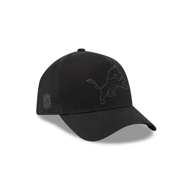 Detroit Lions Waxed Canvas Black 59FORTY A-Frame Fitted Hat made by New Era