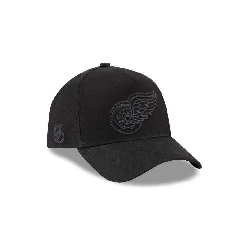 Detroit Red Wings Waxed Canvas Black 59FORTY A-Frame Fitted Hat made by New Era