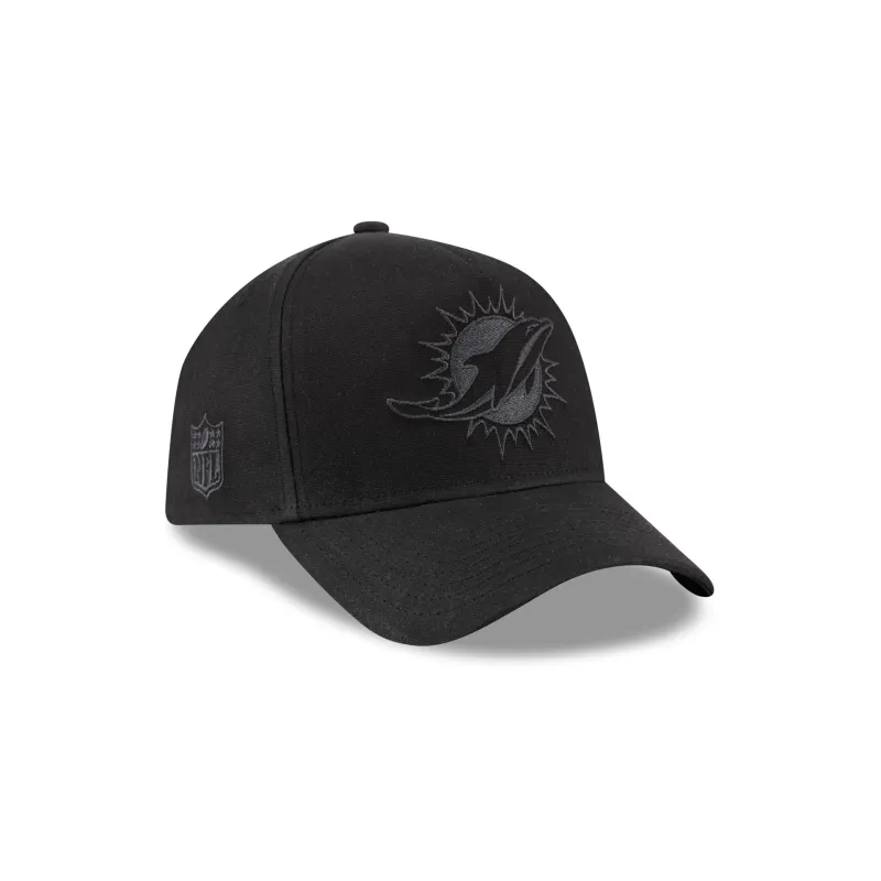 Miami Dolphins Waxed Canvas Black 59FORTY A-Frame Fitted Hat made by New Era
