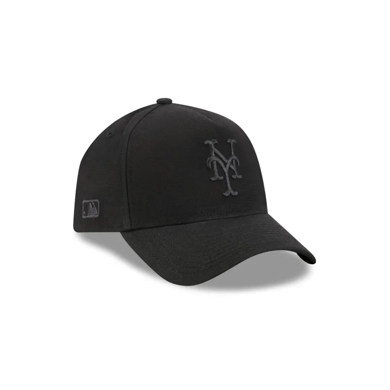 New York Mets Waxed Canvas Black 59FORTY A-Frame Fitted Hat made by New Era