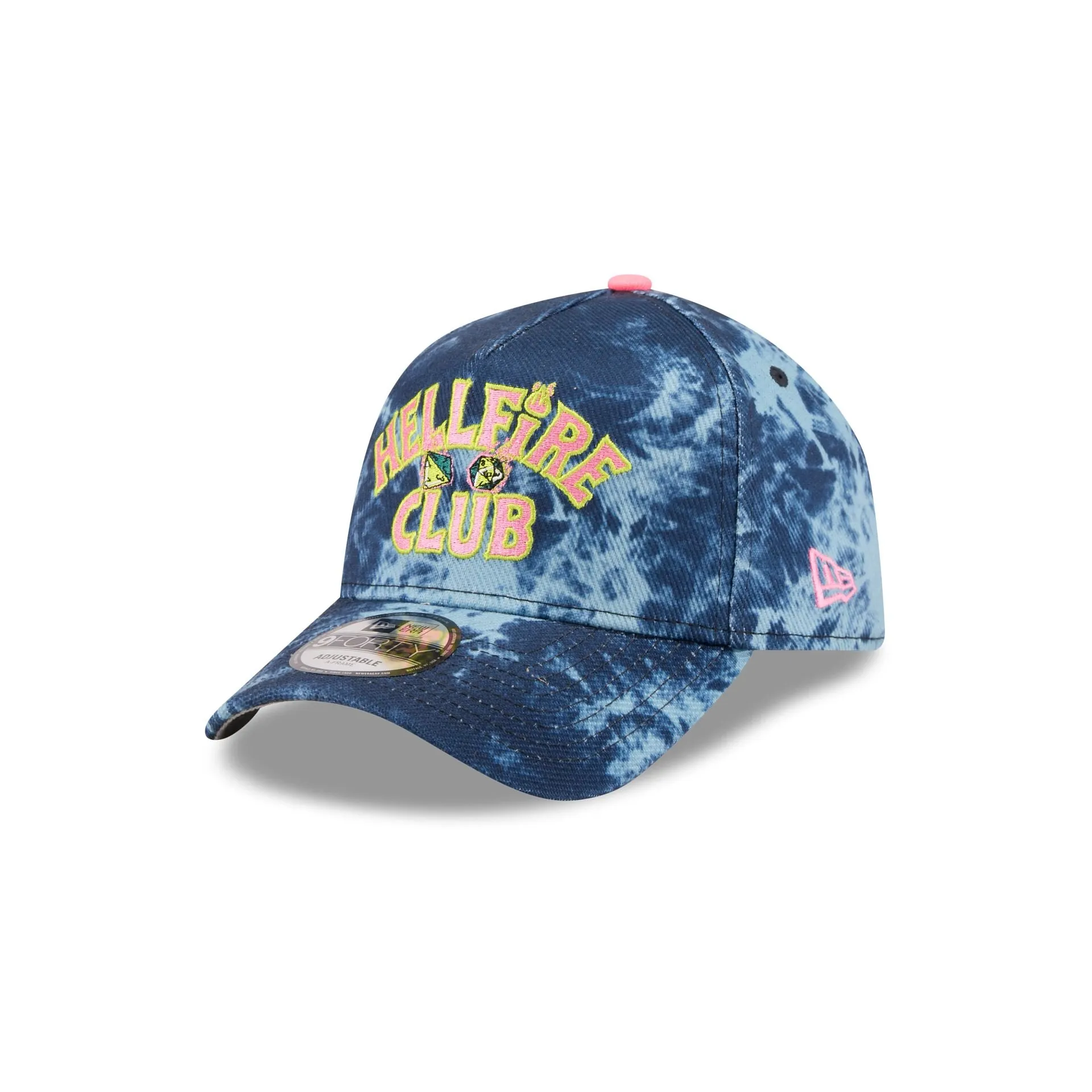 Stranger Things Hellfire Club Tie Dye 9FORTY A-Frame Snapback Hat sold by New Era