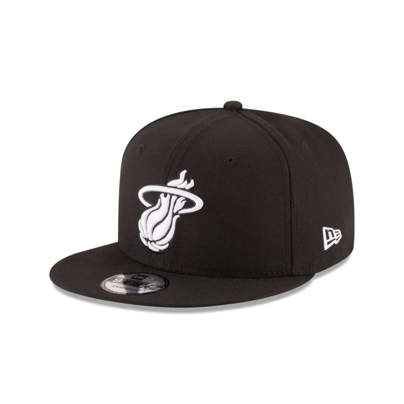 Miami Heat Basic Black 9FIFTY Snapback Hat made by New Era